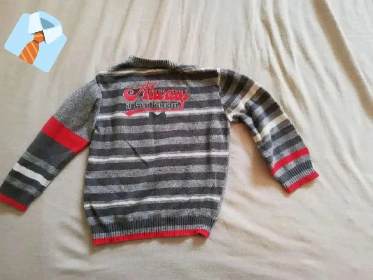 Premaman Blusa Bebê 12 Meses 74 cm Cinza com Chapéu e Bigode Bom estado – photo 2